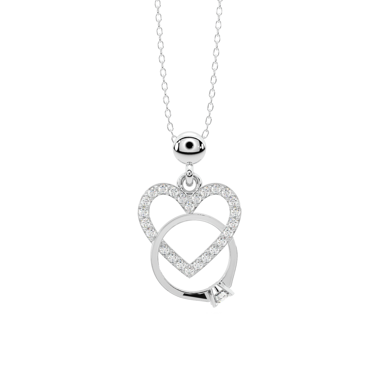 Heart Connection Diamond Pendant